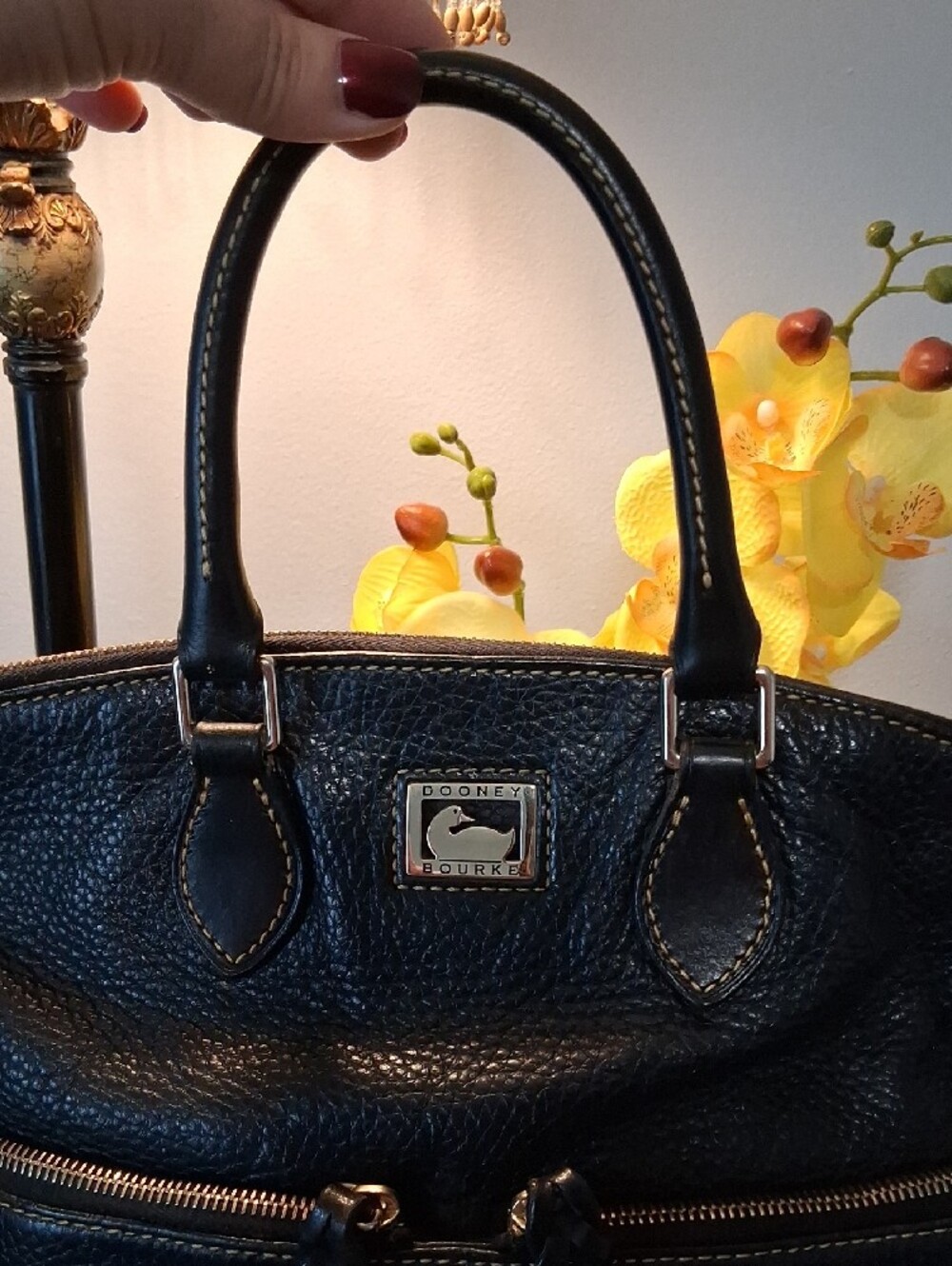 Dooney & Bourke Black Pebble Leather Tote with Matching Wallet - Picture 5 of 16